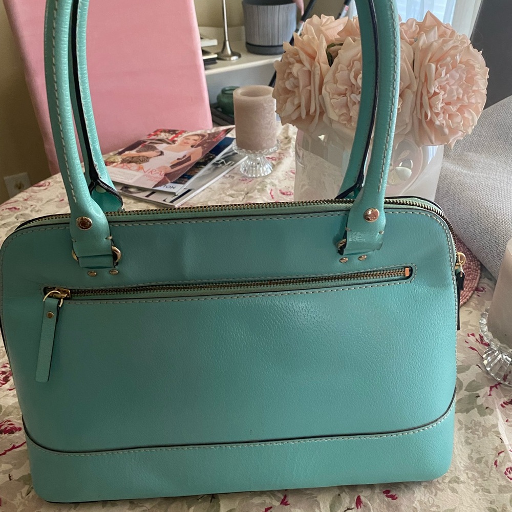 Kate Spade Blue Satchel Structured Leather - Picture 3 of 6